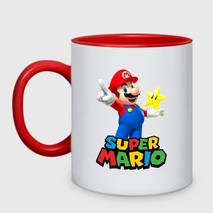 Кружка двухцветная Super Mario фото