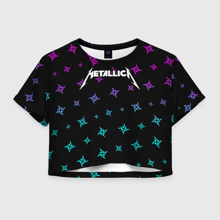 Женская футболка Crop-top 3D METALLICA / МЕТАЛЛИКА фото