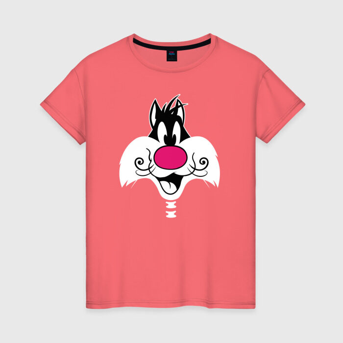 Женская футболка хлопок Сильвестр Хэллоуин фото