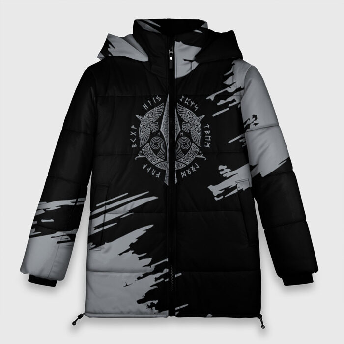 Женская зимняя куртка 3D Символика Скандинавов фото