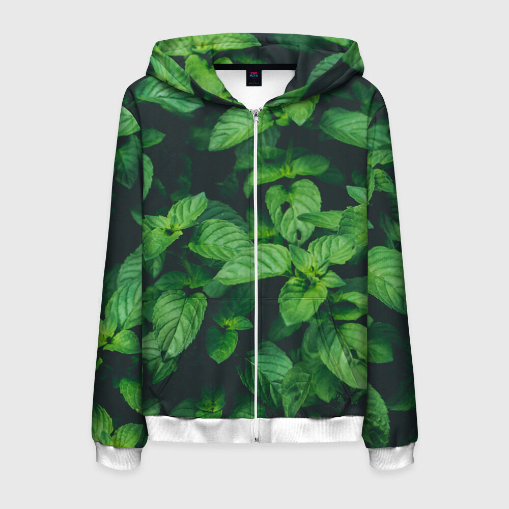 Мужская толстовка 3D на молнии Мята фото