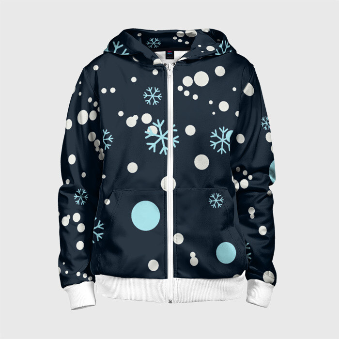 Детская толстовка 3D на молнии Привет,Декабрь фото