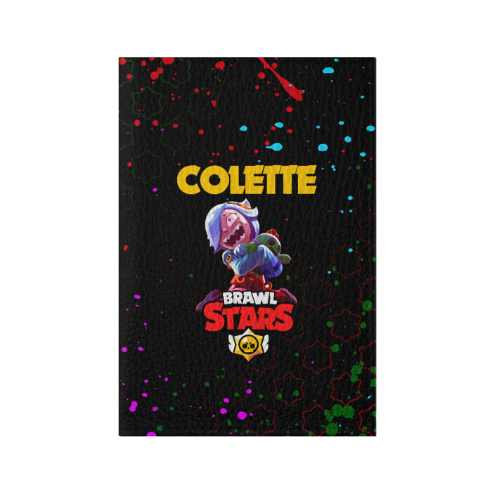 Обложка для паспорта матовая кожа BRAWL STARS COLETTE. фото