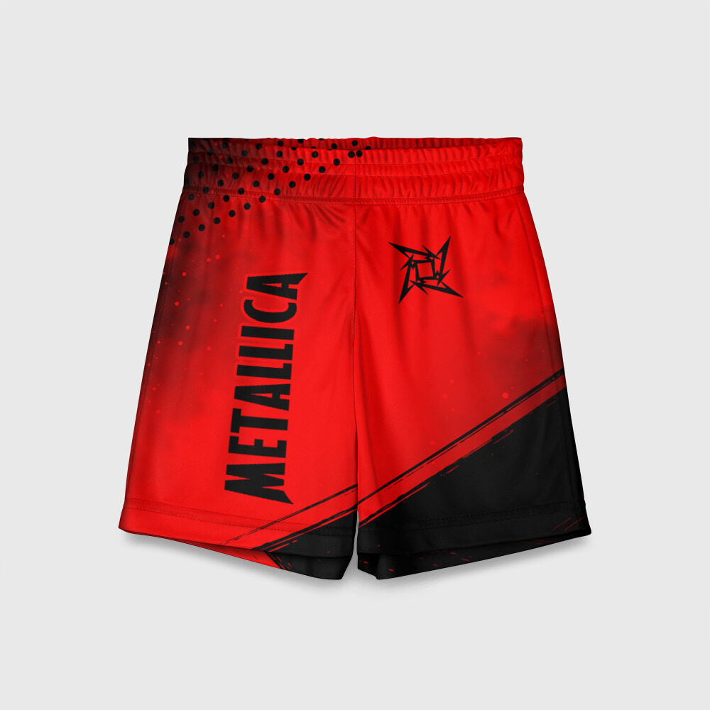 Детские спортивные шорты 3D METALLICA МЕТАЛЛИКА фото