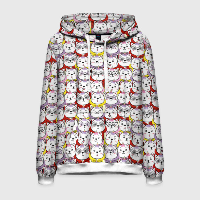 Мужская толстовка 3D Котики фото