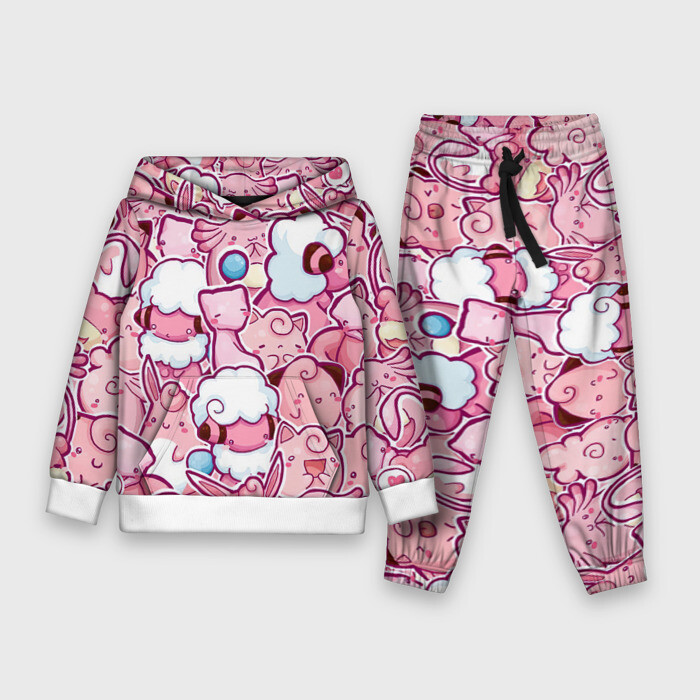 Детский костюм 3D (с толстовкой) Розовое собрание фото