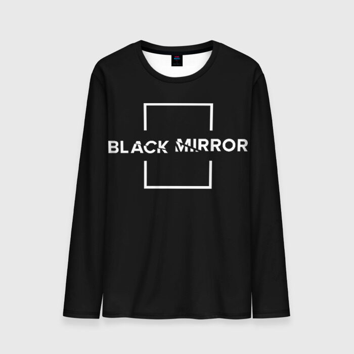 Мужской лонгслив 3D ЧЕРНОЕ ЗЕРКАЛО фото