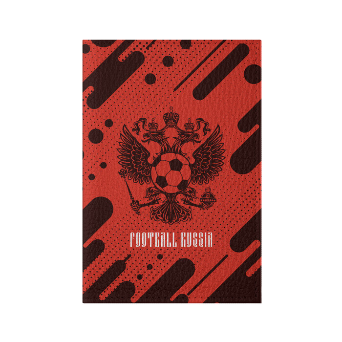 Обложка для паспорта матовая кожа FOOTBALL RUSSIA / Футбол фото