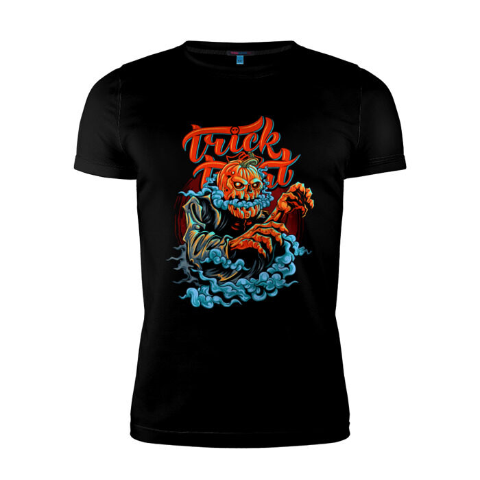 Мужская футболка хлопок Slim Trick or treat. Хэллоуин фото