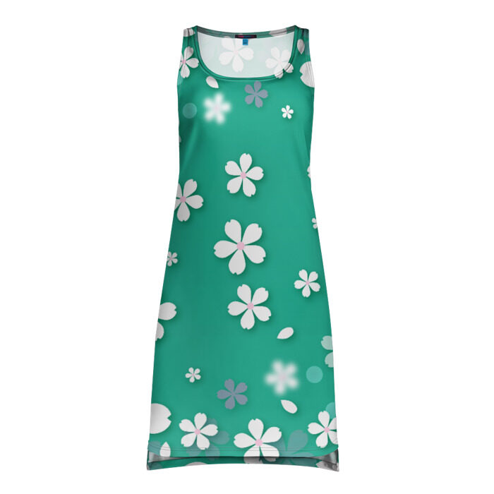 Платье-майка 3D Белые Цветочки фото