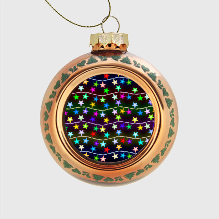 Стеклянный ёлочный шар Гирлянда фото