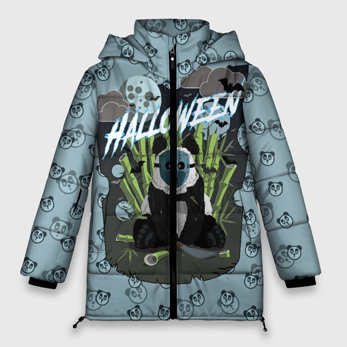 Женская зимняя куртка 3D Хэллоуин Панда Маньяк в маске фото