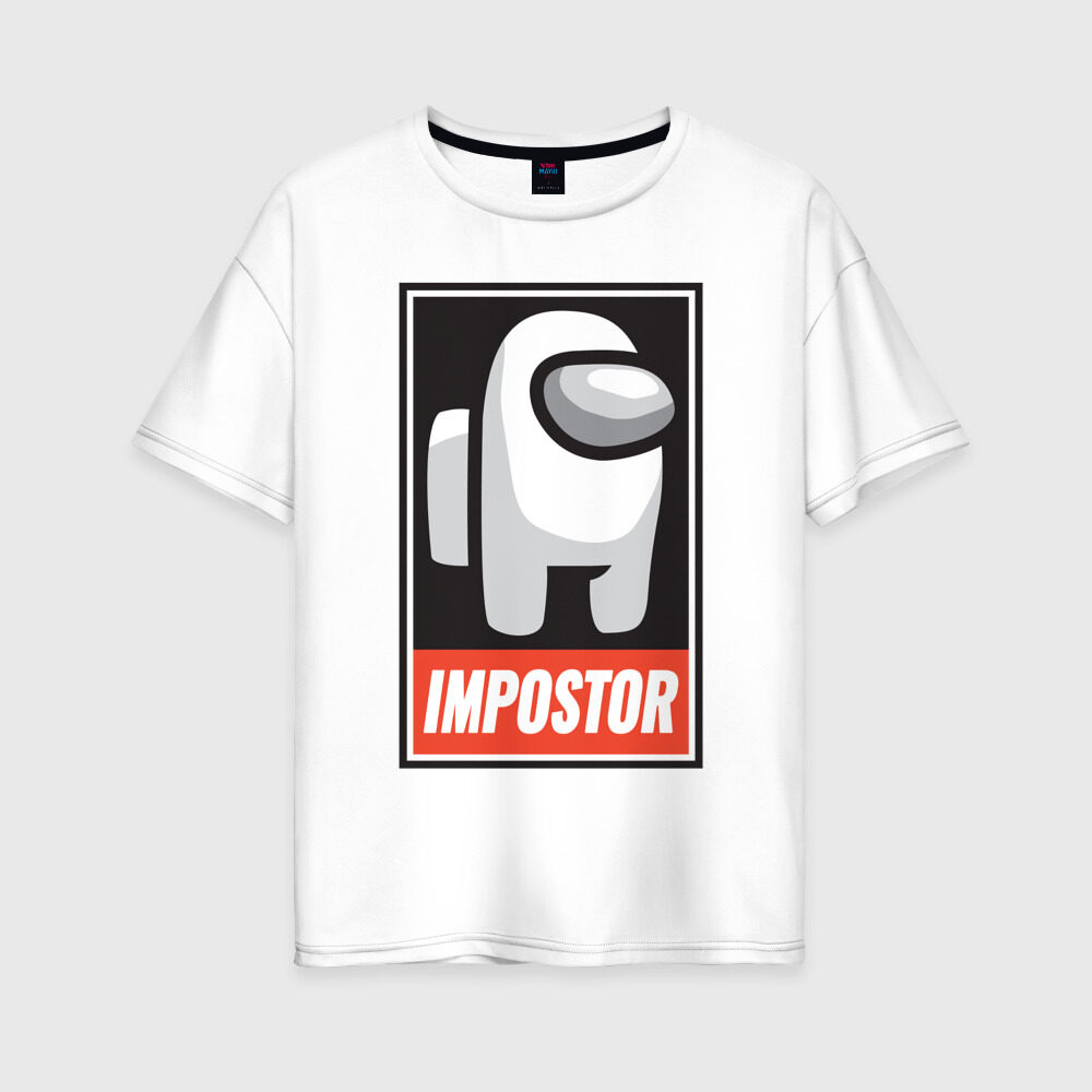 Женская футболка хлопок Oversize Among Us фото