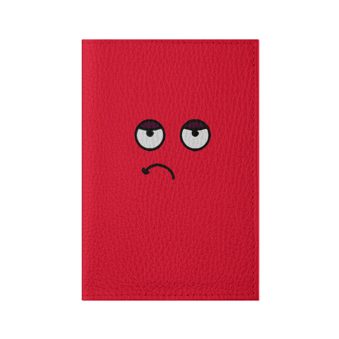 Обложка для паспорта матовая кожа Смайлы. фото