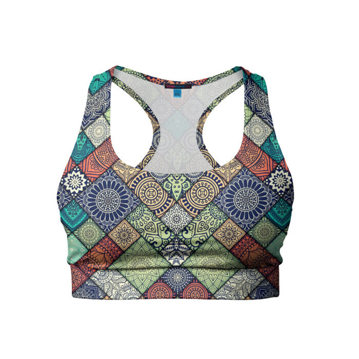 Женский спортивный топ 3D Мандалы лоскутный печворк фото