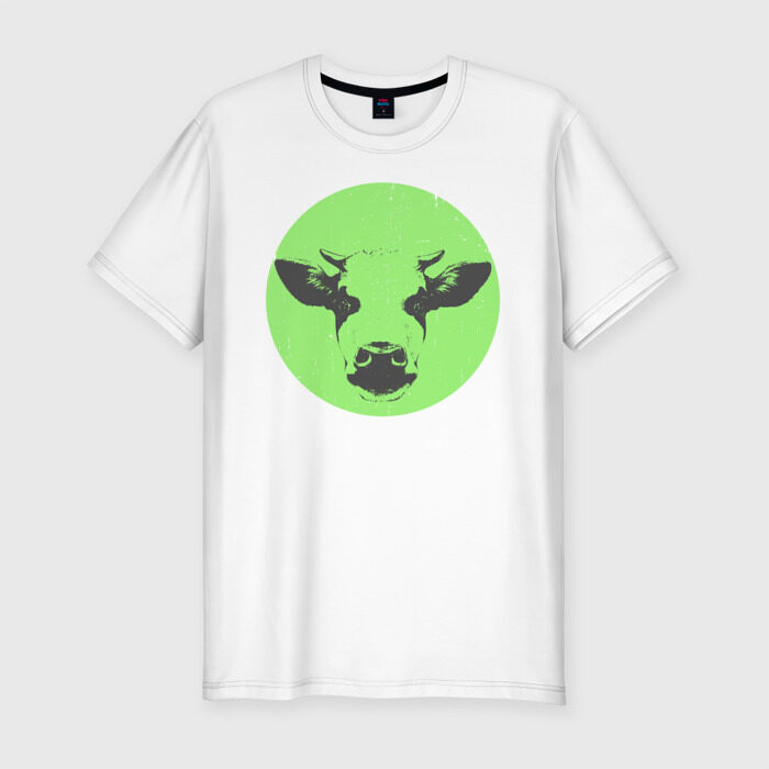 Мужская футболка хлопок Slim корова фото