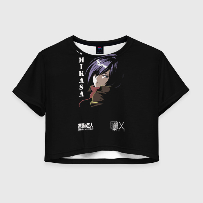 Женская футболка Crop-top 3D Микаса фото
