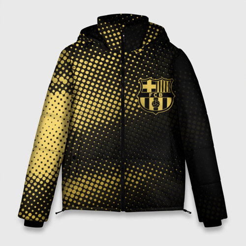 Мужская зимняя куртка 3D FC BARCELONA GOLD фото