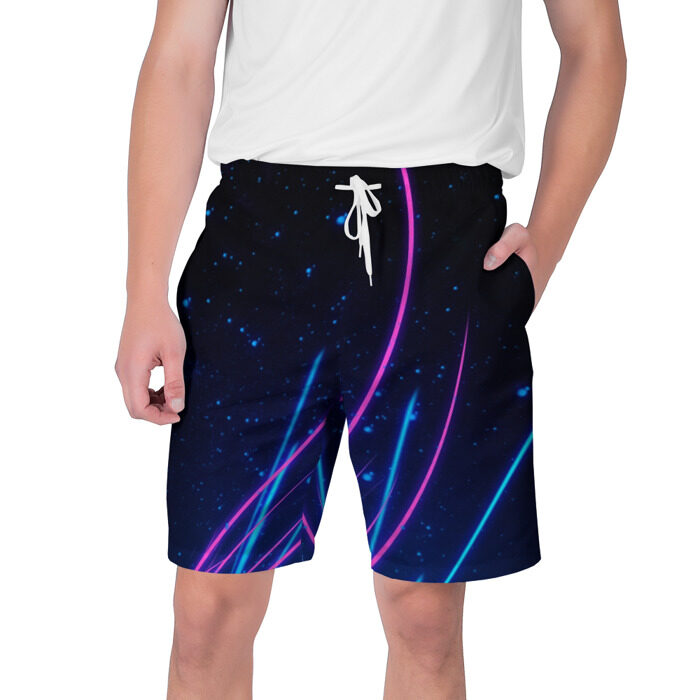 Мужские шорты 3D Неоновые линии фото