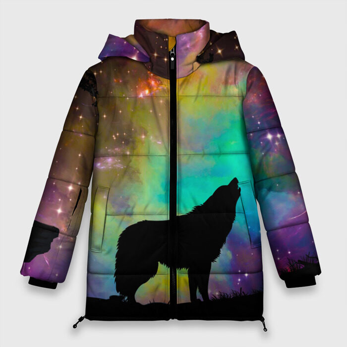 Женская зимняя куртка 3D Волк фото