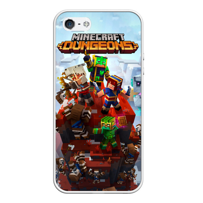Чехол для iPhone 5/5S матовый Minecraft Dungeons фото