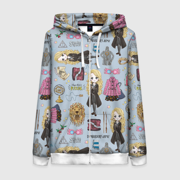 Женская толстовка 3D на молнии Луна фото