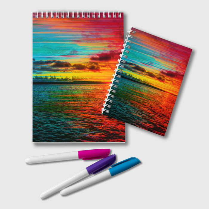 Блокнот Glitch Sunset фото