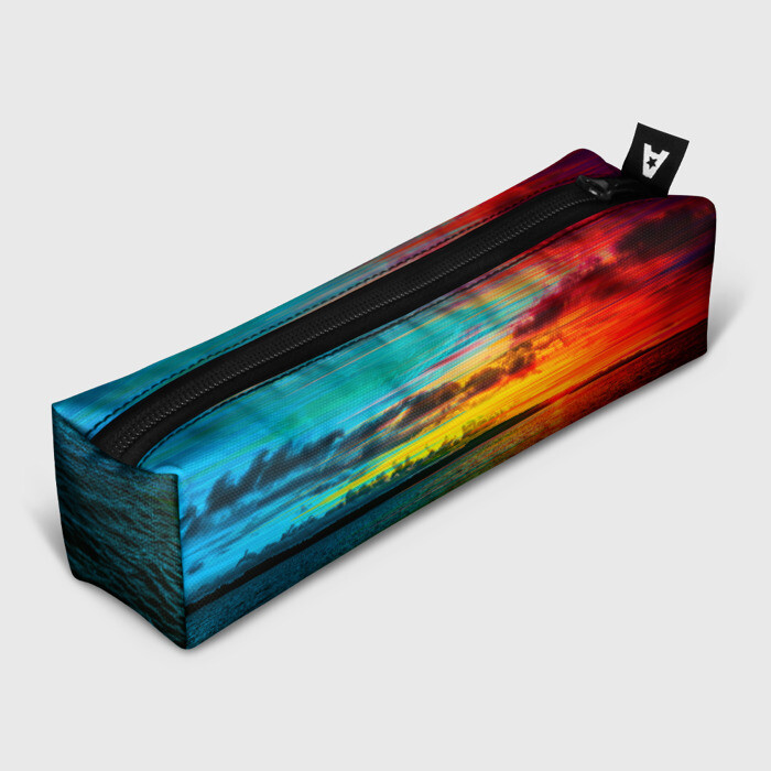 Пенал 3D Glitch Sunset фото