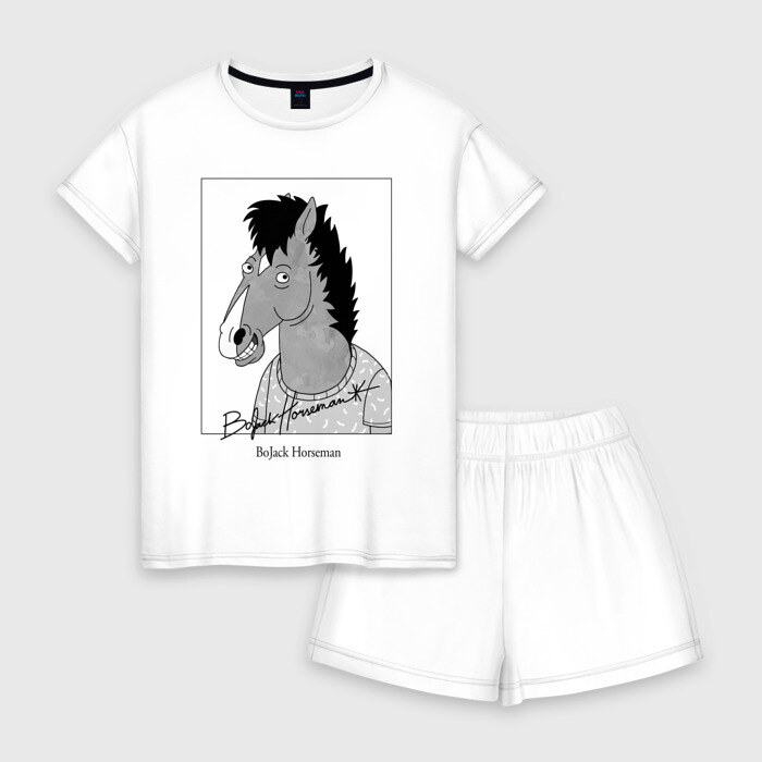 Женская пижама с шортиками хлопок Конь БоДжек фото