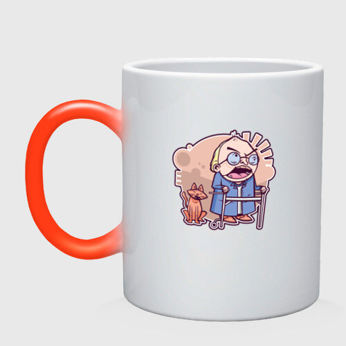 Кружка хамелеон Сердитый дедуля фото