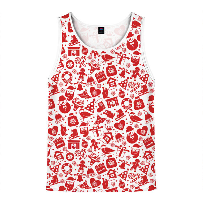 Мужская майка 3D Рождественский паттерн фото