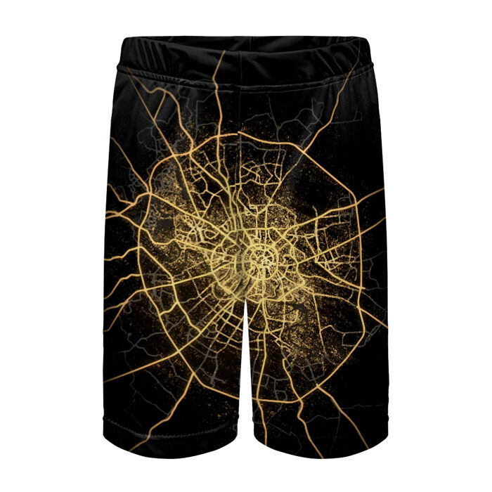 Детские спортивные шорты 3D Ночная карта Москвы фото