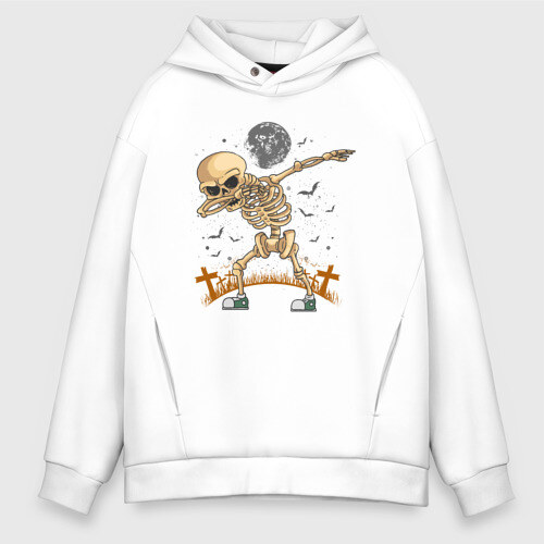 Мужское худи Oversize хлопок танцы скелета фото