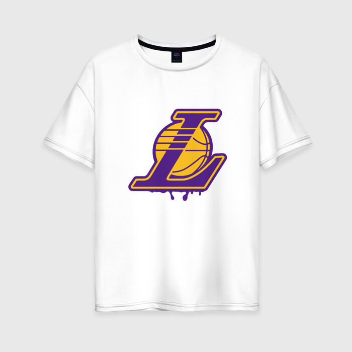 Женская футболка хлопок Oversize Lakers фото