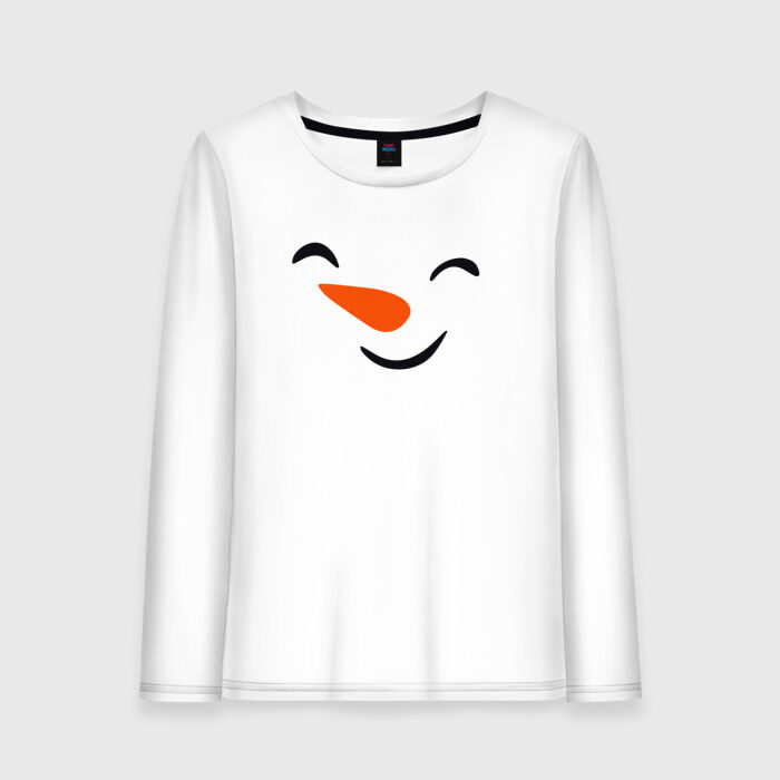 Женский лонгслив хлопок Снеговик фото