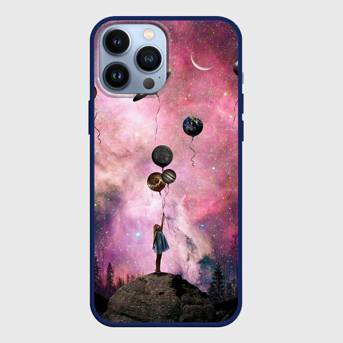 Чехол для iPhone 13 Pro Max Девочка и космос фото