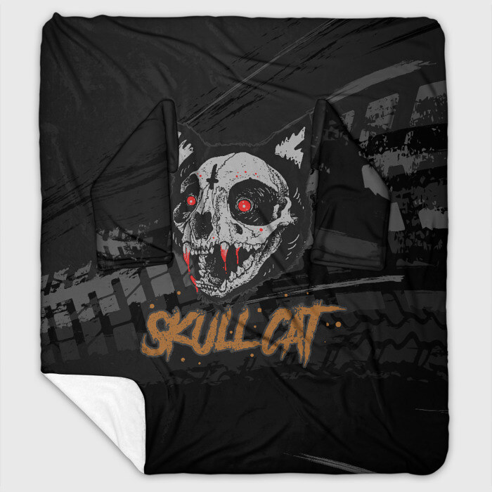 Плед с рукавами Кошка зомби фото