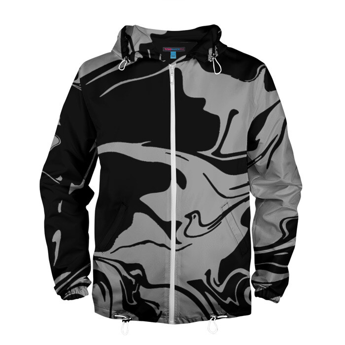 Мужская ветровка 3D Черный и Серый фото