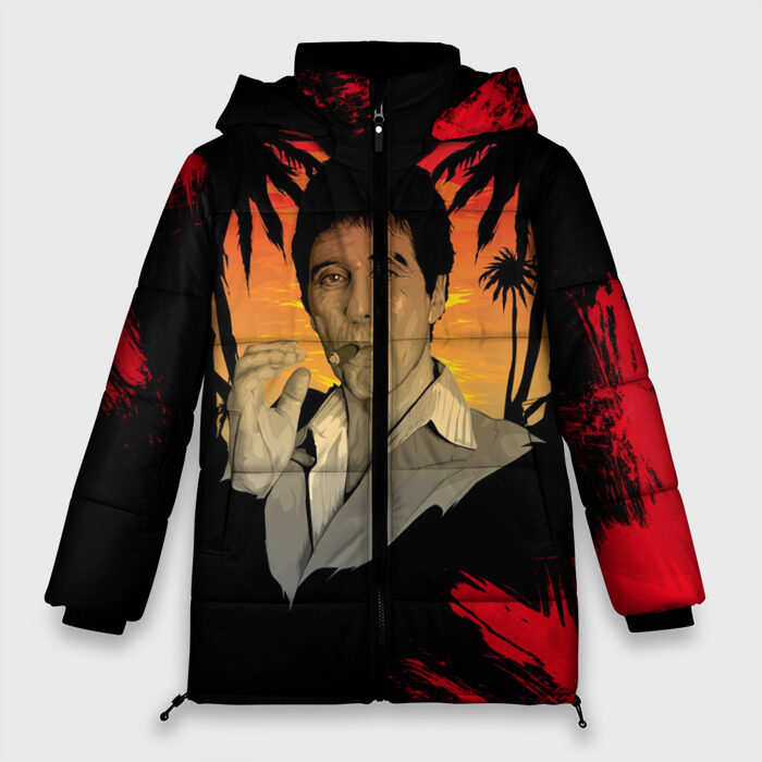 Женская зимняя куртка 3D Лицо со шрамом фото