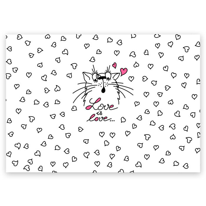 Поздравительная открытка Любовь - Кот фото