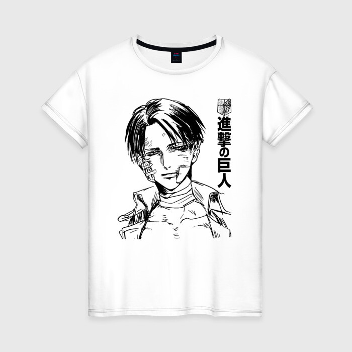 Женская футболка хлопок Побитый ЛЕВИ АКЕРМАН фото