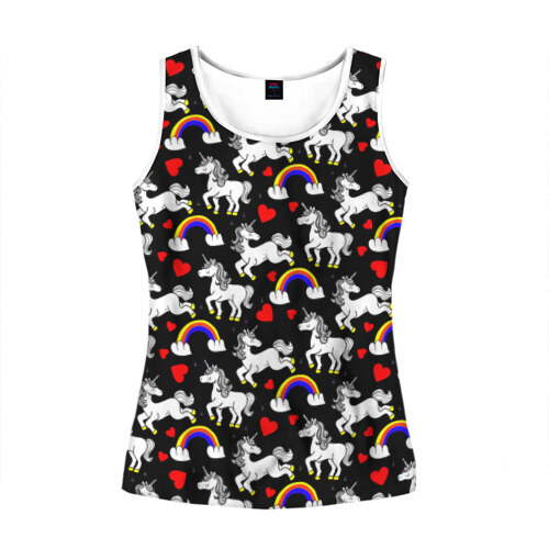 Женская майка 3D Любовь и Единороги фото