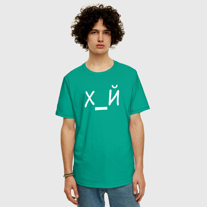 Мужская футболка хлопок Oversize Х_Й фото