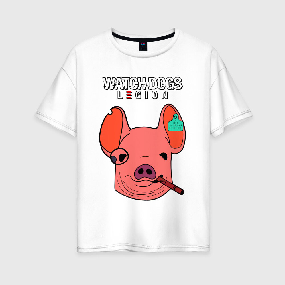 Женская футболка хлопок Oversize WATCH DOGS LEGION фото