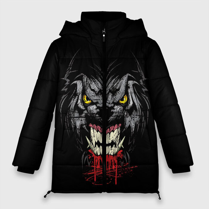Женская зимняя куртка 3D Злой Волк фото