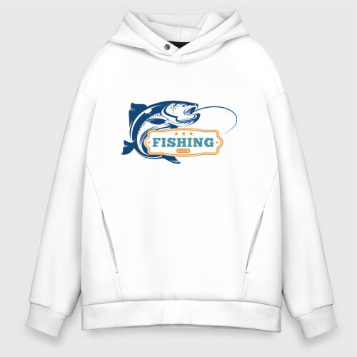 Мужское худи Oversize хлопок Клуб рыбака 2 фото