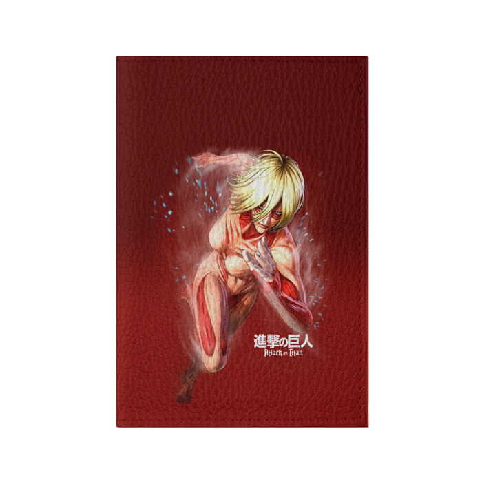 Обложка для паспорта матовая кожа Атака на титанов фото