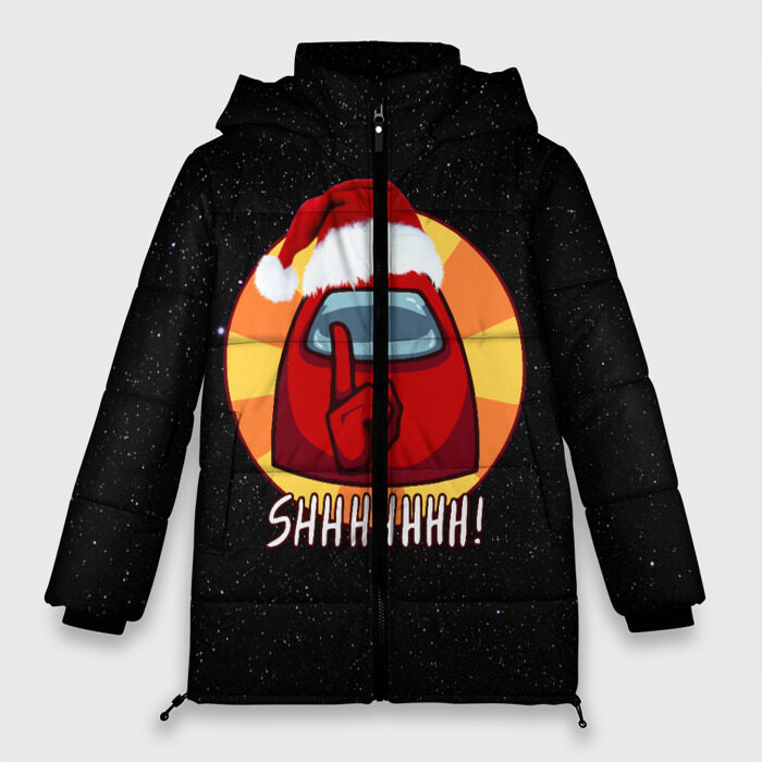 Женская зимняя куртка 3D Новогодний Among us фото