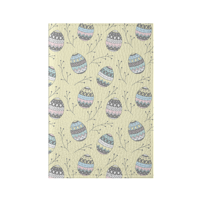 Обложка для паспорта матовая кожа Пасхальные яйца фото