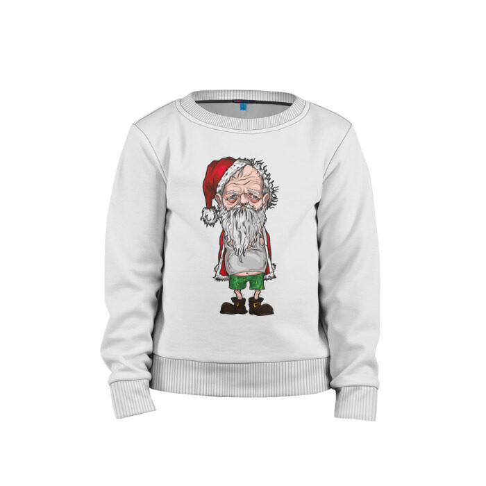 Детский свитшот хлопок Уставший Санта фото